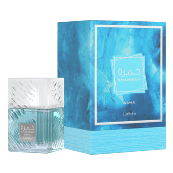 Lattafa Khamrah Waha Eau de Parfum bottle and box