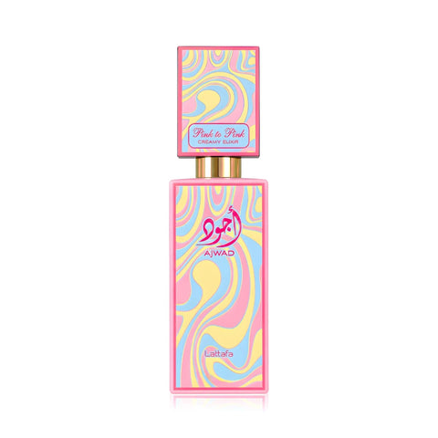 Lattafa Ajwad Pink to Pink Creamy Elixir perfume bottle