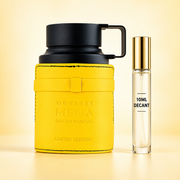 Armaf Odyssey Homme Mega Men bottle and Wear This Next 10ml gold-lid decant