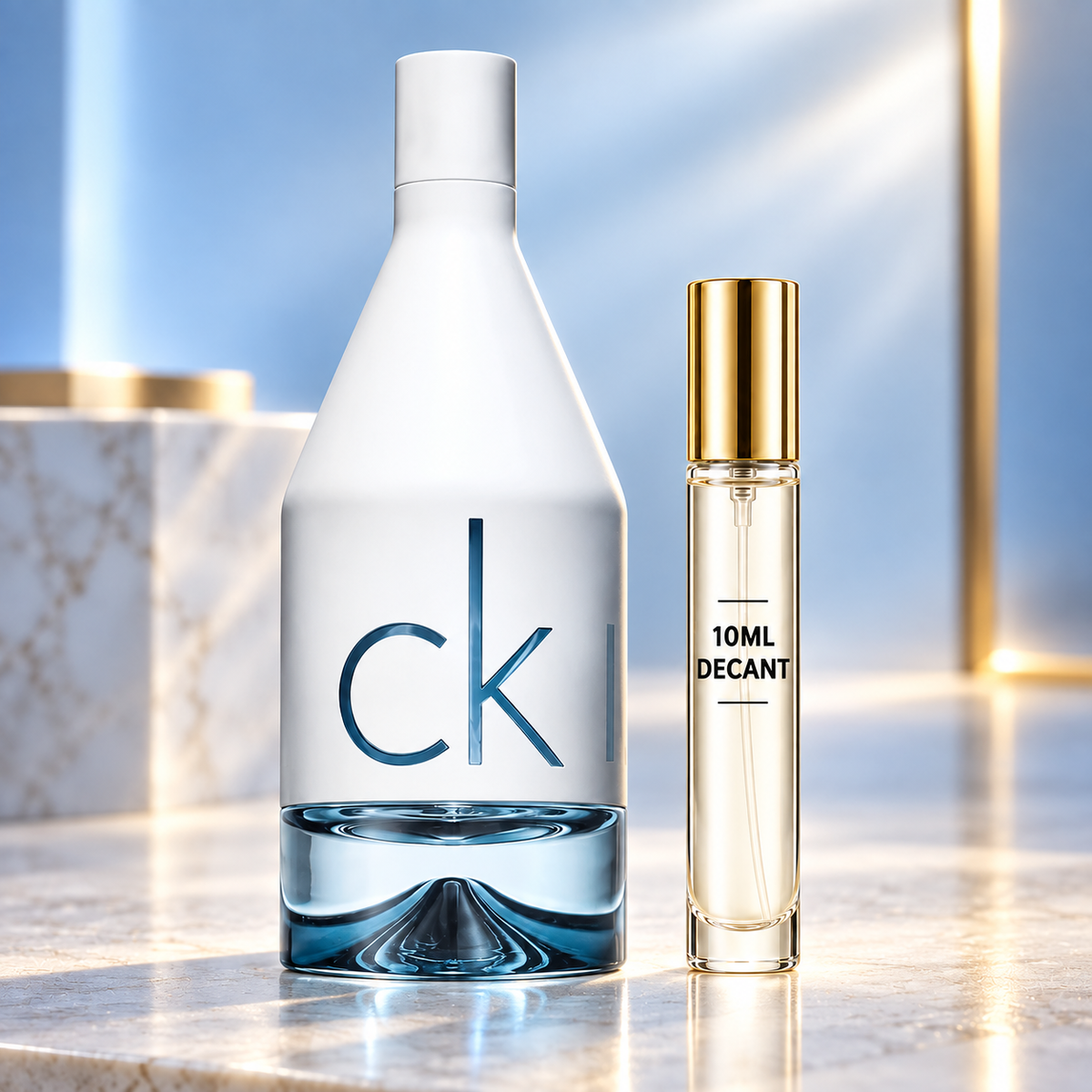 Calvin Klein CKIN2U Him official bottle with Wear This Next 10ml decant