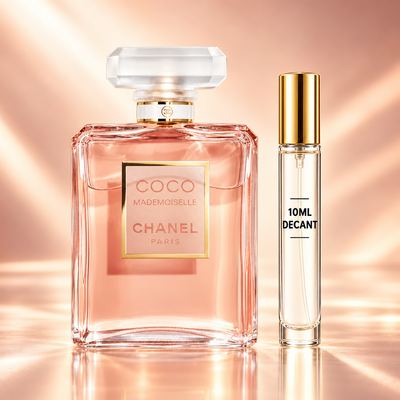 Chanel Coco Mademoiselle bottle and Wear This Next 10ml decant