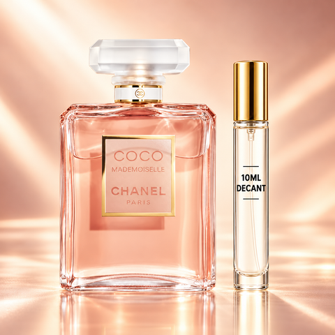 Chanel Coco Mademoiselle bottle and Wear This Next 10ml decant