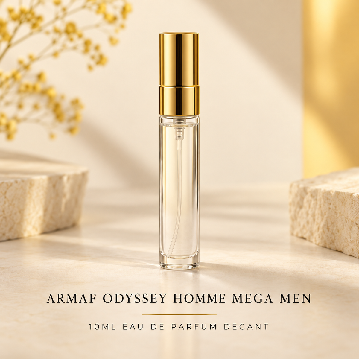 Armaf Odyssey Homme Mega Men 10ml Eau de Parfum decant with gold lid