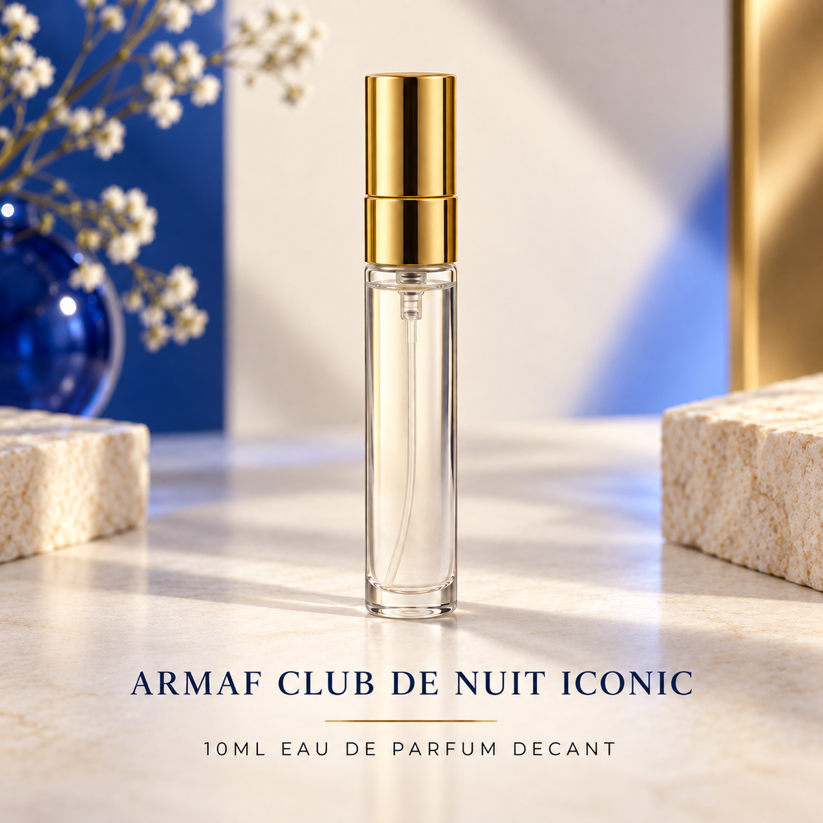 Armaf Club de Nuit Iconic 10ml Eau de Parfum decant with gold lid