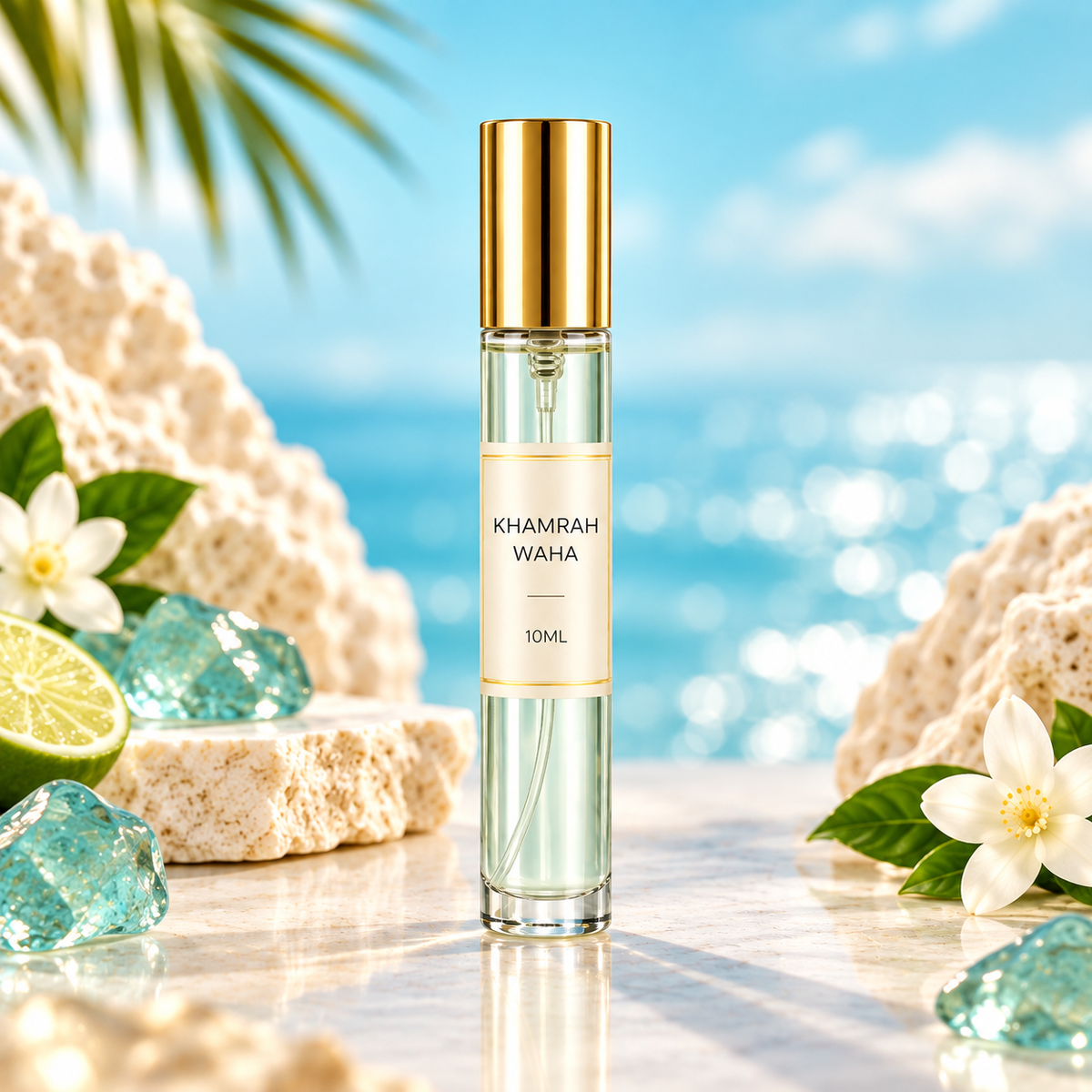 Lattafa Khamrah Waha 10ml perfume decant with gold lid