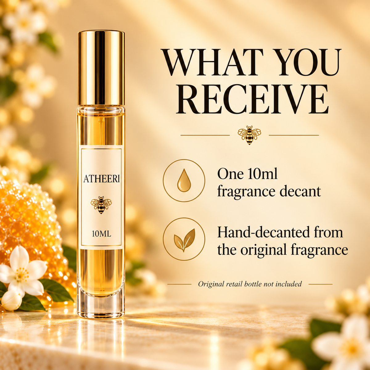What you receive with the Lattafa Atheeri 10ml decant