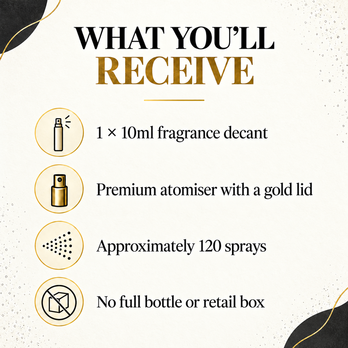 What you receive with the Afnan Supremacy Collector's Edition 10ml decant