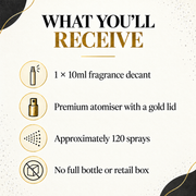 What you receive with the Afnan Supremacy Collector's Edition 10ml decant