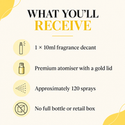 What you receive with the Armaf Odyssey Homme Mega Men 10ml decant