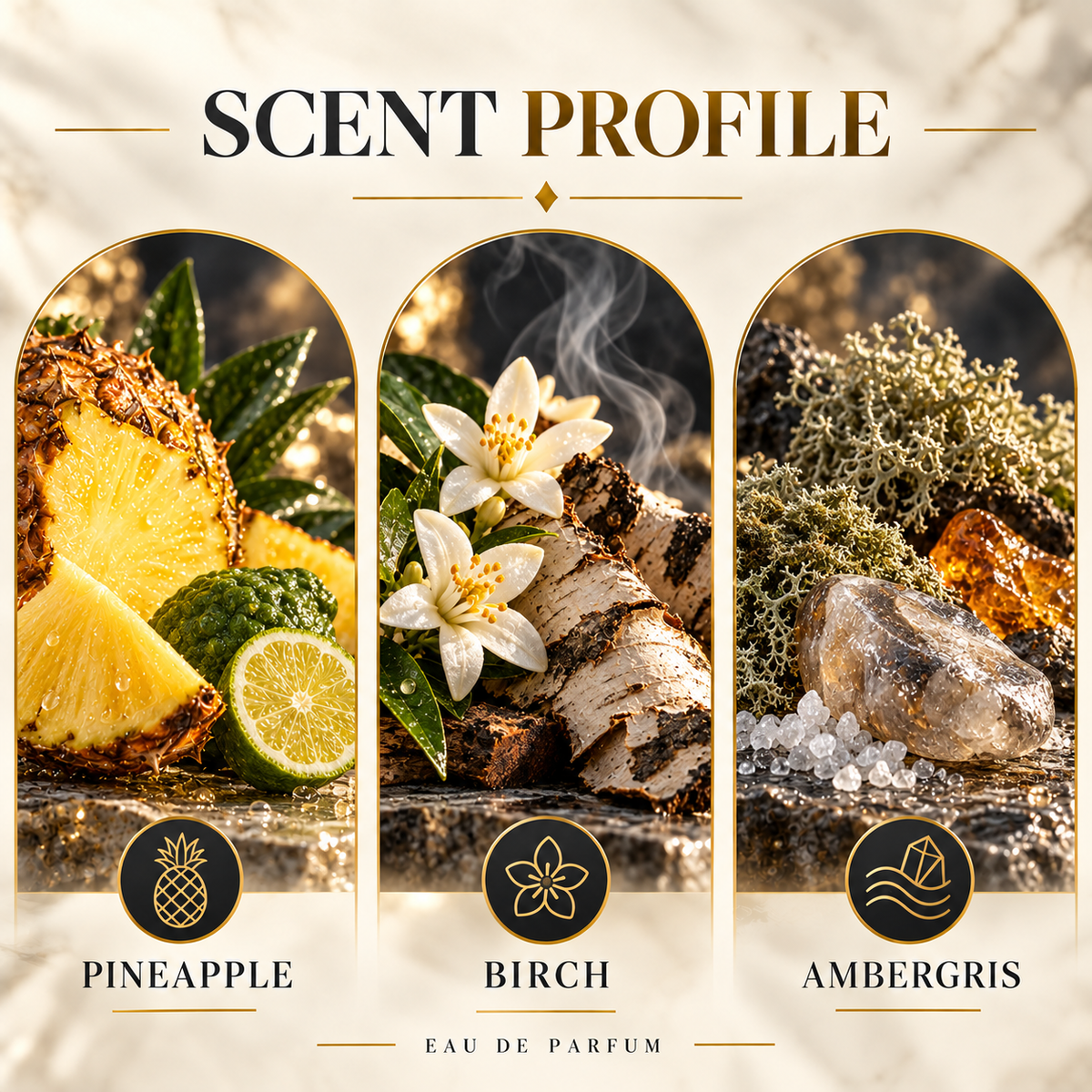 Afnan Supremacy Collector's Edition scent profile with pineapple, birch and ambergris