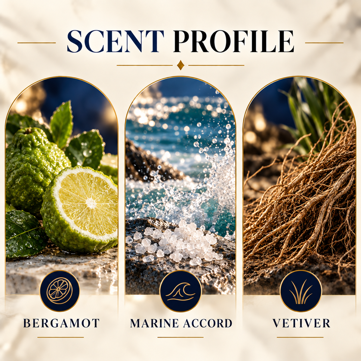 Armaf Club de Nuit Milestone scent profile featuring bergamot, marine accord and vetiver