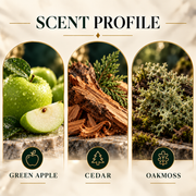 French Avenue Aether scent profile featuring green apple, cedar and oakmoss