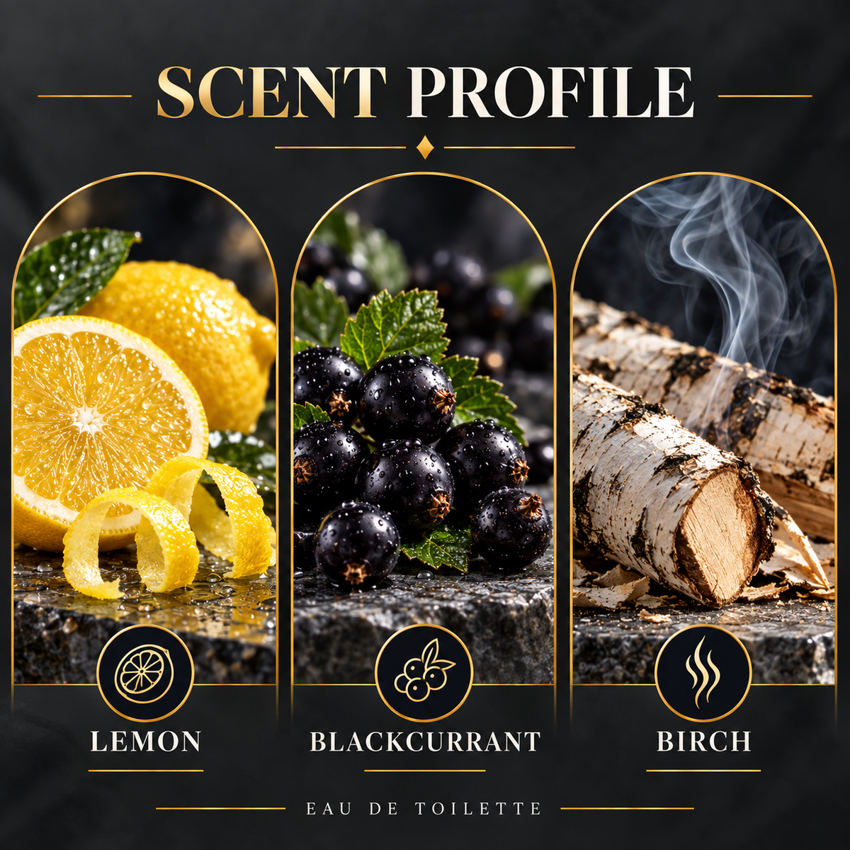 Armaf Club de Nuit Intense Man scent profile with lemon, blackcurrant and birch