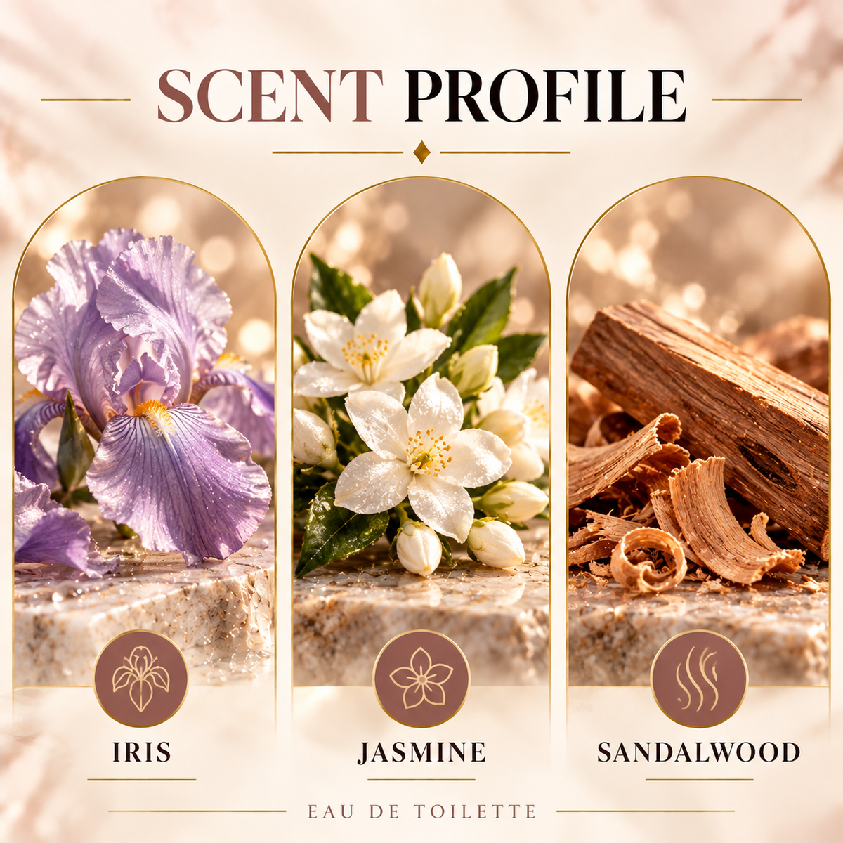 Cerruti 1881 Pour Femme scent profile with iris, jasmine and sandalwood