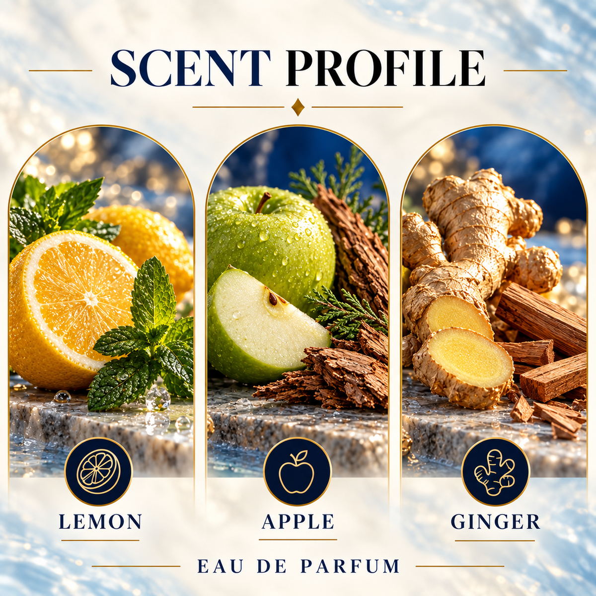 Afnan 9AM Dive scent profile with lemon, apple and ginger
