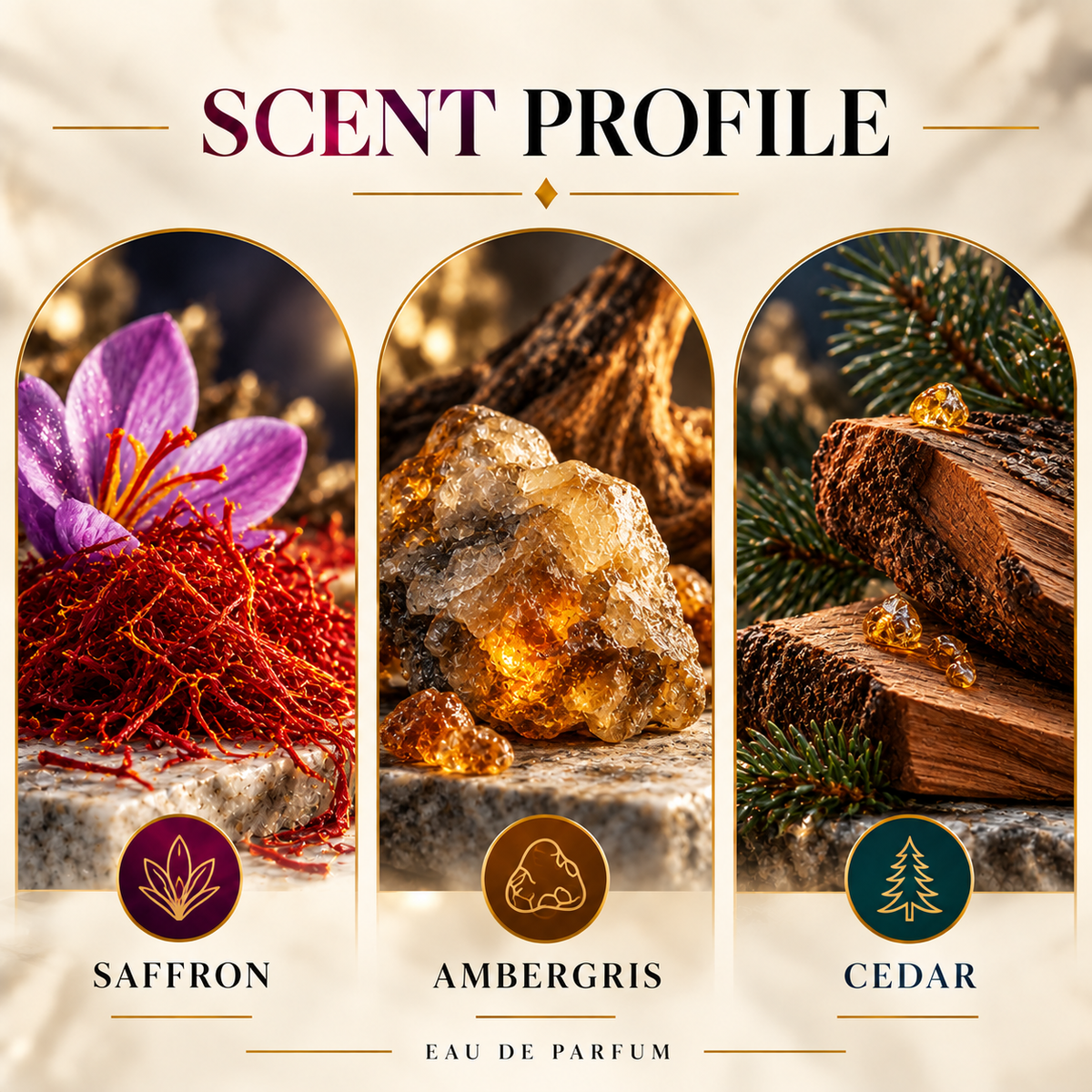 Armaf Club de Nuit Untold scent profile featuring saffron, ambergris and cedar