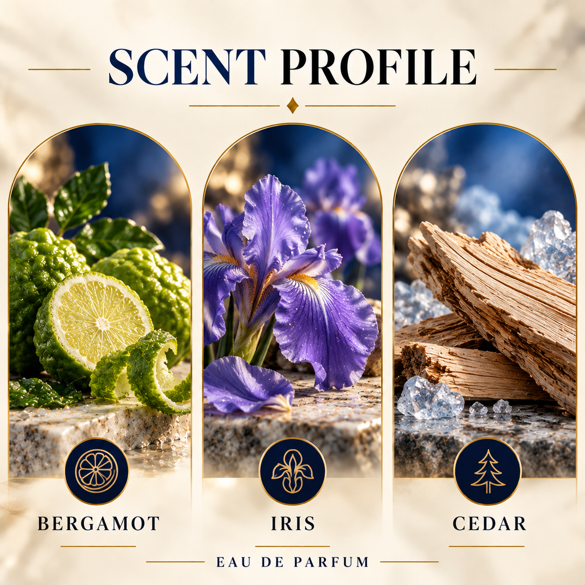 Armaf Club de Nuit Sillage scent profile featuring bergamot, iris and cedar