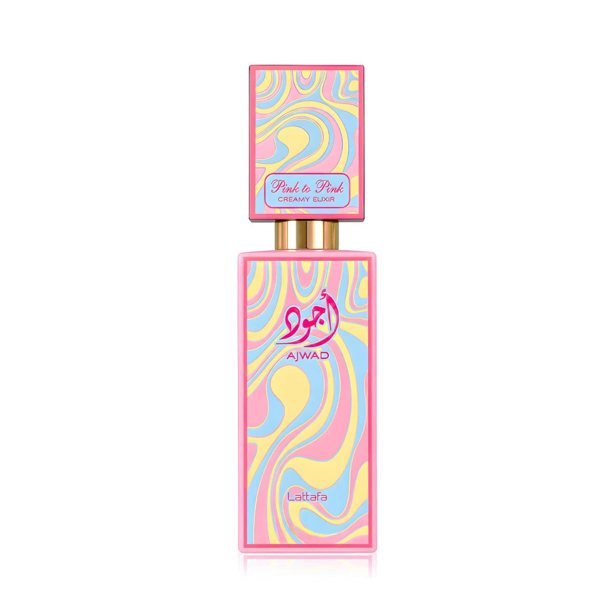 Original Lattafa Ajwad Pink to Pink Creamy Elixir retail perfume bottle