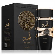 Lattafa Asad original retail bottle and box for fragrance identification