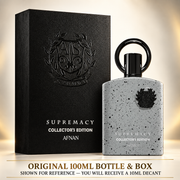 Afnan Supremacy Collector's Edition original 100ml bottle and box shown for reference