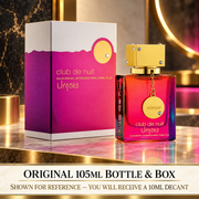 Original Armaf Club de Nuit Untold 105ml bottle and box shown for reference
