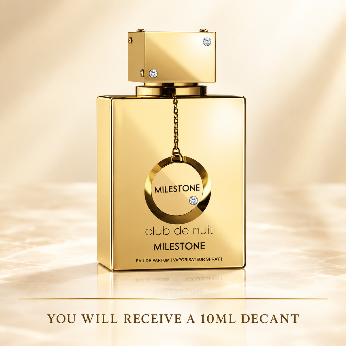 Armaf Club de Nuit Milestone retail bottle with 10ml decant disclosure