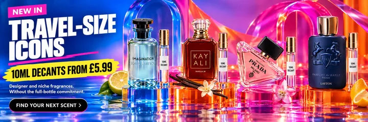 Travel-size icons — 10ml designer and niche fragrance decants from £5.99